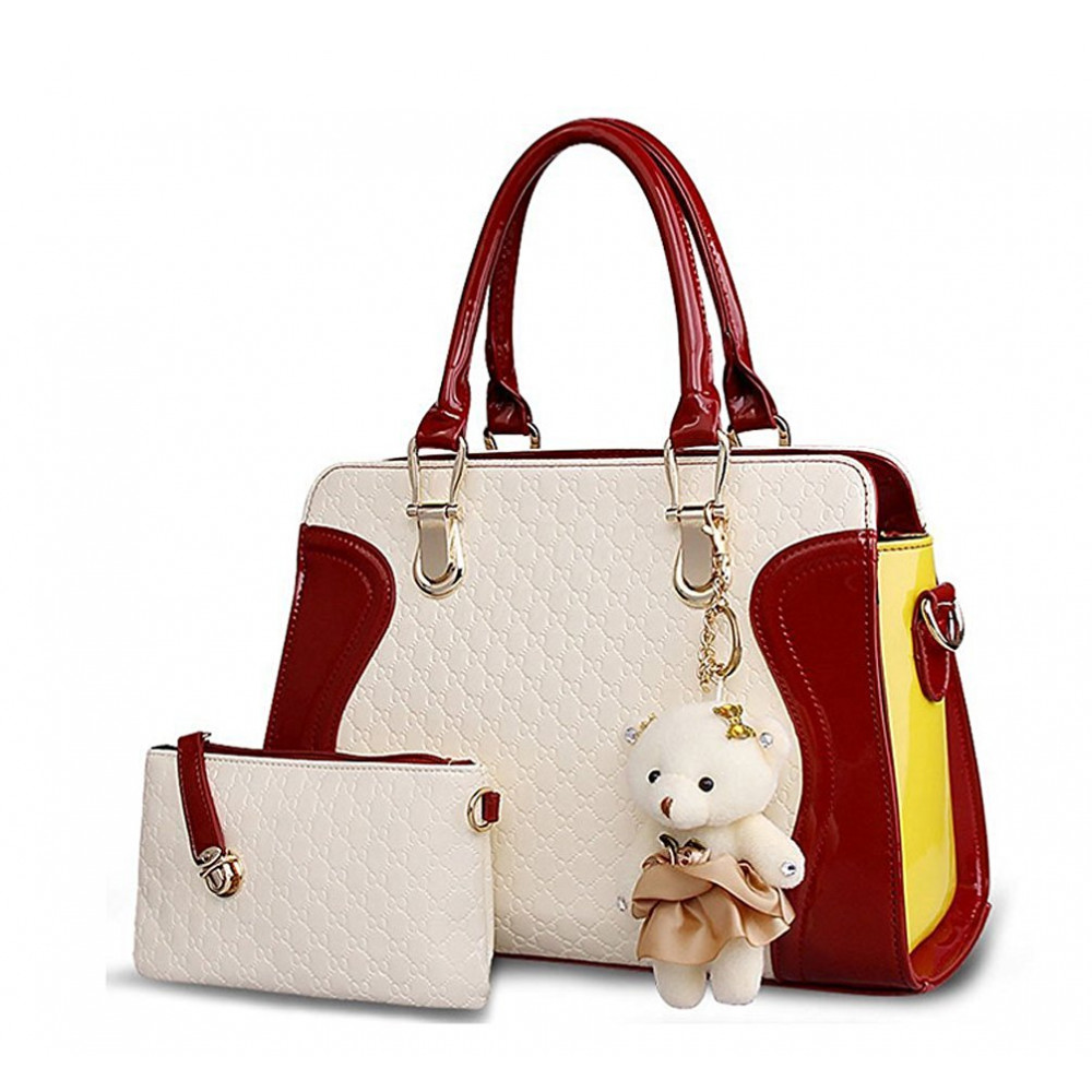 Buy Women Handbag Shoulder Bag Tote Purse PU Leather Ladies Messenger Bag - Dark Red Online at ...