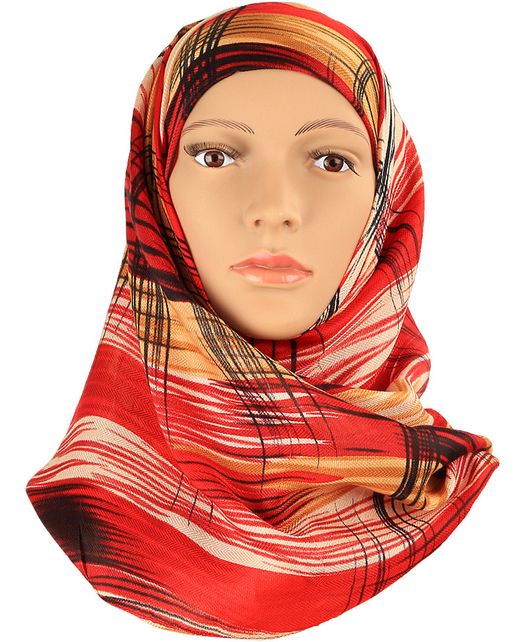 Buy Casual Stripe  Hijab  Shayla Red Online at Low Price 