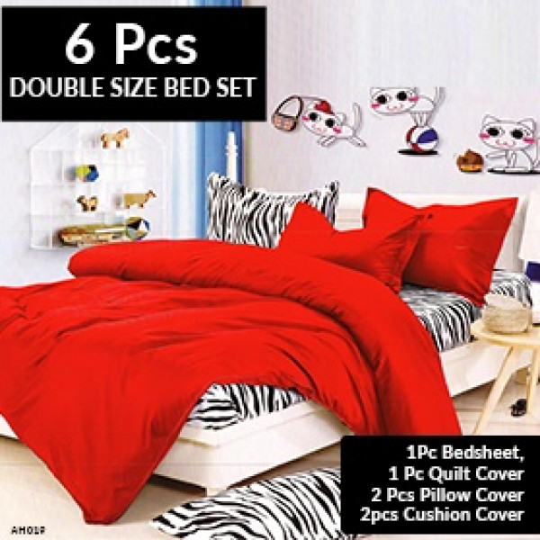 Buy Zebra Double Size Bed Sheet And Quilt Cover Set Of 6 Pieces